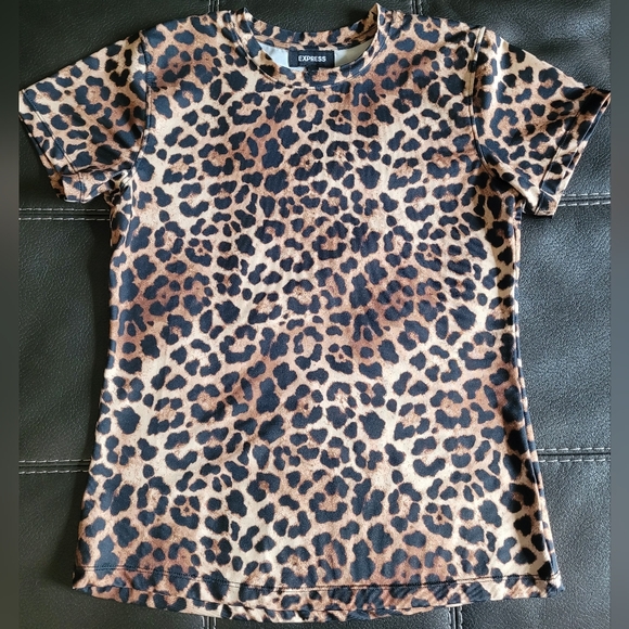 Express Tops - EXPRESS Leopard Print Shirt